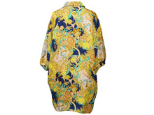 画像をギャラリービューアに読み込む, VERSACE ヴェルサーチ V2 by versace 半袖シャツ バロッコ シルク シャツ 総柄 イエロー シルク サイズL 美品 中古 52665