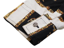 画像をギャラリービューアに読み込む, VERSACE ヴェルサーチ 長袖Ｔシャツ versace jeans couture 虎 獅子 豹 総柄 ホワイト ブラック コットン サイズL 美品 中古 52666