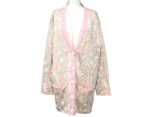 画像をギャラリービューアに読み込む, LOEWE ロエベ カーディガン オーバーシルエット 花柄 レーヨン ピンク サイズXS S3108120SM 美品 中古 53059