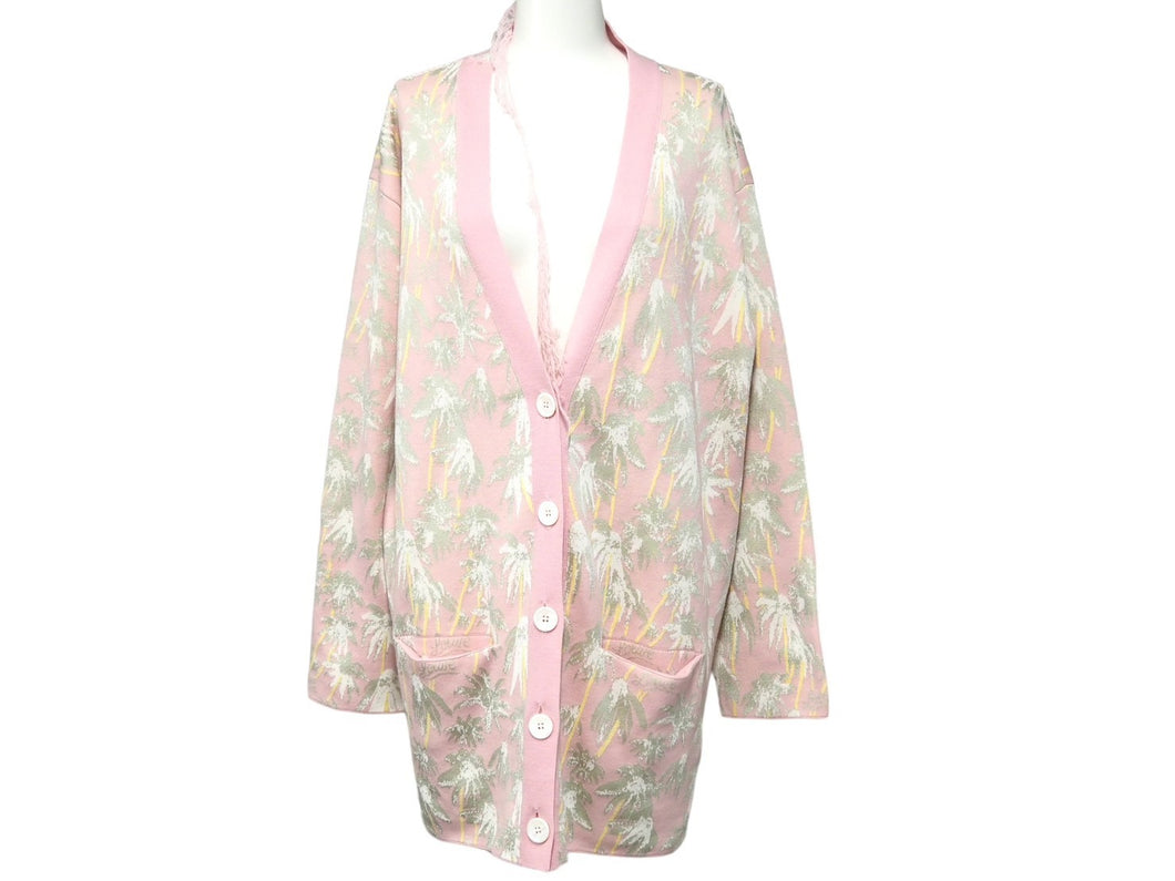 LOEWE ロエベ カーディガン オーバーシルエット 花柄 レーヨン ピンク サイズXS S3108120SM 美品 中古 53059