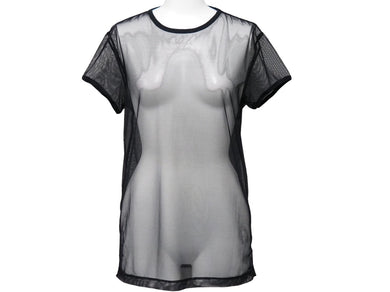 極美品 Jean Paul Gaultier Homme ジャンポール ゴルチェ オム 半袖Ｔシャツ 編み メッシュ ブラック 中古 53812