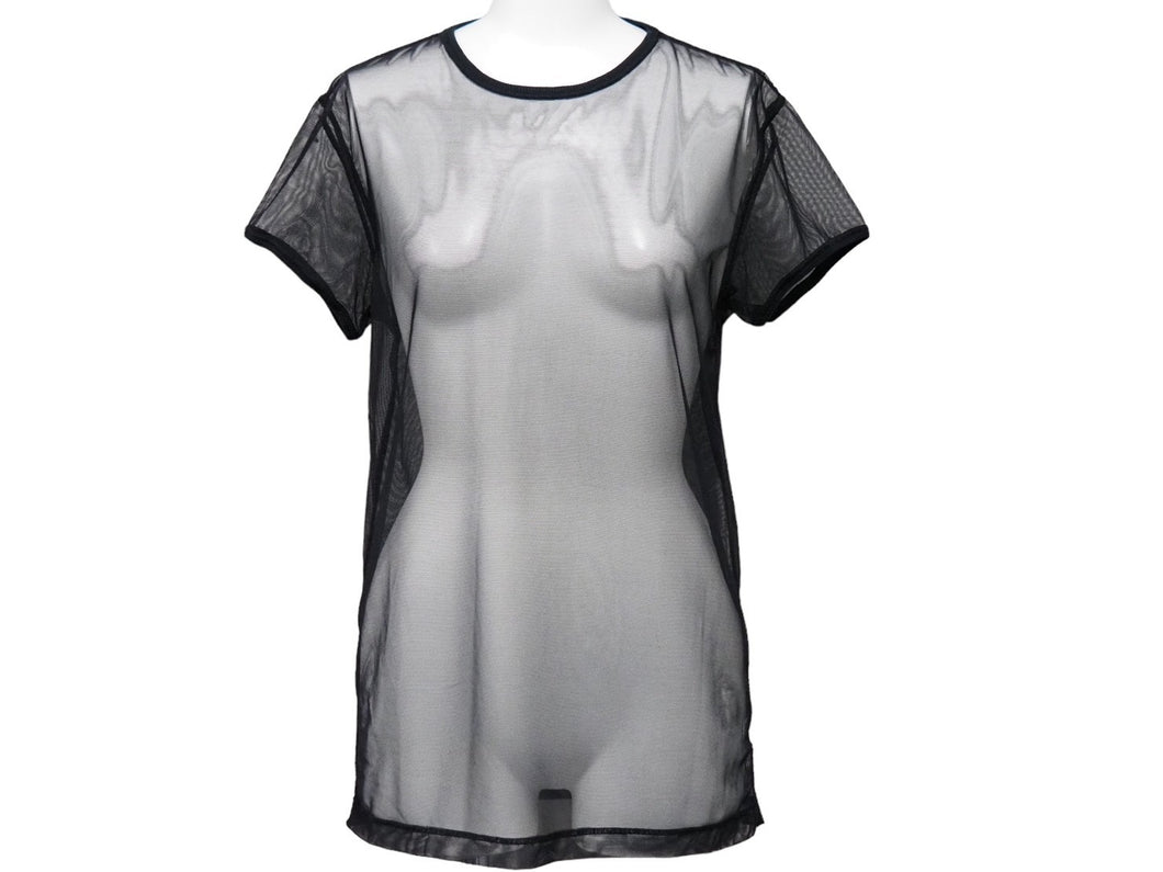 極美品 Jean Paul Gaultier Homme ジャンポール ゴルチェ オム 半袖Ｔシャツ 編み メッシュ ブラック 中古 53812