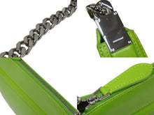 画像をギャラリービューアに読み込む, BURBERRY バーバリー チェーンショルダーバッグ Burberry THE OLYMPIA レザー グリーン シルバー金具 レディース 美品 中古 54292