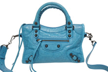 Load image into Gallery viewer, BALENCIAGA バレンシアガ ルシティ ショルダーバッグ ハンドバッグ 2way 8063952ABEK2910 レザー ブルー 美品 中古 4b005449