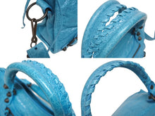 Load image into Gallery viewer, BALENCIAGA バレンシアガ ルシティ ショルダーバッグ ハンドバッグ 2way 8063952ABEK2910 レザー ブルー 美品 中古 4b005449
