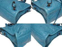 Load image into Gallery viewer, BALENCIAGA バレンシアガ ルシティ ショルダーバッグ ハンドバッグ 2way 8063952ABEK2910 レザー ブルー 美品 中古 4b005449