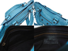 Load image into Gallery viewer, BALENCIAGA バレンシアガ ルシティ ショルダーバッグ ハンドバッグ 2way 8063952ABEK2910 レザー ブルー 美品 中古 4b005449