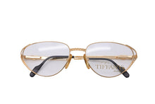 画像をギャラリービューアに読み込む, TIFFANY&amp;Co. ティファニー サングラス メガネ 23k T360 ヴィンテージ 度無し 56◻︎18 135 ゴールド ブラック 美品 中古 55101