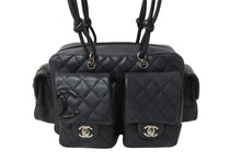 画像をギャラリービューアに読み込む, CHANEL シャネル カンボンライン マルチポケットハンドバック 10番代 A25173 ブラック ピンク シルバー金具 美品 中古 56316