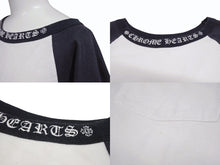 Load image into Gallery viewer, CHROME HEARTS クロムハーツ ラグラン 七分袖Tシャツ サイズM ホワイト ブラック ネックロゴ オールドクロス ホースシュー 美品 中古 4b005684