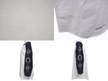 Load image into Gallery viewer, CHROME HEARTS クロムハーツ ラグラン 七分袖Tシャツ サイズM ホワイト ブラック ネックロゴ オールドクロス ホースシュー 美品 中古 4b005684
