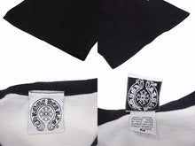 Load image into Gallery viewer, CHROME HEARTS クロムハーツ ラグラン 七分袖Tシャツ サイズM ホワイト ブラック ネックロゴ オールドクロス ホースシュー 美品 中古 4b005684