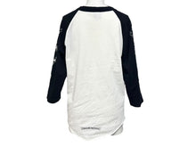 Load image into Gallery viewer, CHROME HEARTS クロムハーツ ラグラン 七分袖Tシャツ サイズS ホワイト ブラック ネックロゴ オールドクロス ホースシュー 美品 中古 4b005689