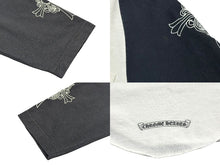 Load image into Gallery viewer, CHROME HEARTS クロムハーツ ラグラン 七分袖Tシャツ サイズS ホワイト ブラック ネックロゴ オールドクロス ホースシュー 美品 中古 4b005689