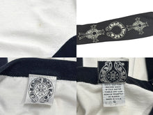 Load image into Gallery viewer, CHROME HEARTS クロムハーツ ラグラン 七分袖Tシャツ サイズS ホワイト ブラック ネックロゴ オールドクロス ホースシュー 美品 中古 4b005689