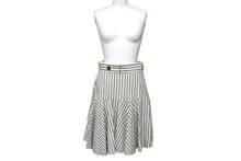 画像をギャラリービューアに読み込む, 極美品 LOEWE ロエベ 膝丈スカート レディース ホワイト ベージュ ストライプ S2185011FA 中古 57223