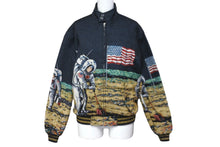 画像をギャラリービューアに読み込む, 極美品 SAINT LAURENT サンローラン ブルゾン ムーンディスカバリー テディブルゾン 刺繍 16SS 9644 Y565K シルバー金具 中古 58503