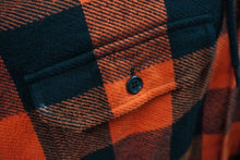 画像をギャラリービューアに読み込む, DESCENDANT ディセンダント シャツ ネルシャツ チェックシャツ フード付き サイズ 2 オレンジ 中古 58730