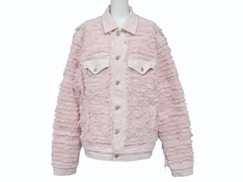 極美品 1017 ALYX 9SM blackmeans アリクス ブラックミーンズ デニムジャケット YZERR私物 コットン ポリウレタン ピンク サイズL 中古 4b005890