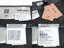 画像をギャラリービューアに読み込む, 新品未使用 MIUMIU ミュウミュウ プリーツスカート MG1856113K ダブルベルトループ ウール グレー サイズ42 中古 59198