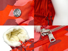 Load image into Gallery viewer, A BATHING APE アベイシングエイプ ダウンジャケット カモ柄 サイズXS レッド ナイロン ファー取り外し可能 良品 中古 59587