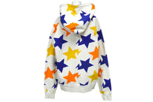 Load image into Gallery viewer, A BATHING APE アベイシングエイプ パーカー フーディー ジップアップ 星 コットン ホワイト マルチカラー L 良品 中古 60229