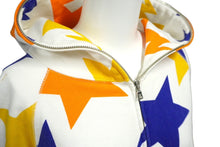 Load image into Gallery viewer, A BATHING APE アベイシングエイプ パーカー フーディー ジップアップ 星 コットン ホワイト マルチカラー L 良品 中古 60229