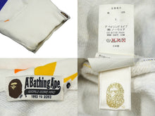 Load image into Gallery viewer, A BATHING APE アベイシングエイプ パーカー フーディー ジップアップ 星 コットン ホワイト マルチカラー L 良品 中古 60229