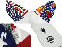 Load image into Gallery viewer, アメリカ限定 極美品 A BATHING APE アベイシングエイプ パーカー シャークパーカー ホワイト ネイビー レッド サイズXL 中古 60228