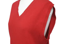 画像をギャラリービューアに読み込む, DOLCE&amp;GABBANA ドルチェアンドガッバーナ ニット ベスト レッド Vネック サイズS イタリア製 美品 中古 60716