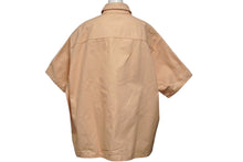 画像をギャラリービューアに読み込む, RAF SIMONS ラフシモンズ レザーパッチ付きオーバーサイズ半袖デニムシャツ 23SS 231 M245 ピンク サイズS 良品 中古 60752