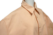 画像をギャラリービューアに読み込む, RAF SIMONS ラフシモンズ レザーパッチ付きオーバーサイズ半袖デニムシャツ 23SS 231 M245 ピンク サイズS 良品 中古 60752