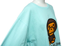 Load image into Gallery viewer, A BATHING APE アベイシングエイプ BABY MILO 長袖Ｔシャツ サイズXL ブルー コットン 002LTI301001M 美品 中古 60777