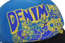 画像をギャラリービューアに読み込む, KAPITAL キャピタル キャップ DENIM MEN LOVES CATS K2204XH528 ポリエステル ナイロン ブルー イエロー ONE SIZE 美品 中古 4b006114