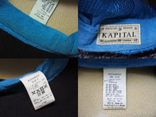 画像をギャラリービューアに読み込む, KAPITAL キャピタル キャップ DENIM MEN LOVES CATS K2204XH528 ポリエステル ナイロン ブルー イエロー ONE SIZE 美品 中古 4b006114