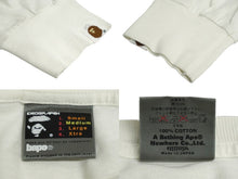 Load image into Gallery viewer, A BATHING APE アベイシングエイプ 長袖Ｔシャツ ラインストーンプリント 90年代 コットン ホワイト グレー M 美品 中古 61187