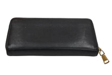画像をギャラリービューアに読み込む, YVES SAINT LAURENT イヴ サンローラン 長財布 ラウンドファスナー YSLロゴ 352904 レザー ブラック 美品 中古 4c061010
