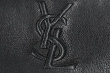 画像をギャラリービューアに読み込む, YVES SAINT LAURENT イヴ サンローラン 長財布 ラウンドファスナー YSLロゴ 352904 レザー ブラック 美品 中古 4c061010