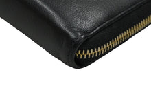 画像をギャラリービューアに読み込む, YVES SAINT LAURENT イヴ サンローラン 長財布 ラウンドファスナー YSLロゴ 352904 レザー ブラック 美品 中古 4c061010