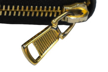 画像をギャラリービューアに読み込む, YVES SAINT LAURENT イヴ サンローラン 長財布 ラウンドファスナー YSLロゴ 352904 レザー ブラック 美品 中古 4c061010