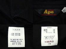 Load image into Gallery viewer, 極美品 A BATHING APE アベイシングエイプ 刺繍 パッチ ブルゾン ダークネイビー アウター ジャケット 紺 サイズL 中古 61755