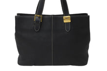 画像をギャラリービューアに読み込む, BURBERRY バーバリー ハンドバッグ ゴールドプレート ノバチェック ホースマーク ジャガード織り レザー ブラック 美品 中古 61815