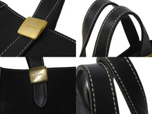 画像をギャラリービューアに読み込む, BURBERRY バーバリー ハンドバッグ ゴールドプレート ノバチェック ホースマーク ジャガード織り レザー ブラック 美品 中古 61815