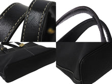 画像をギャラリービューアに読み込む, BURBERRY バーバリー ハンドバッグ ゴールドプレート ノバチェック ホースマーク ジャガード織り レザー ブラック 美品 中古 61815