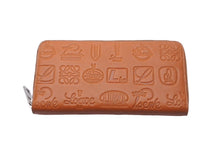 画像をギャラリービューアに読み込む, 極美品 LOEWE ロエベ 長財布 170周年 シグネチャー ラウンドジップ アナグラム エンボス加工 ブラウン レザー 中古 61816