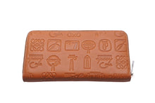 画像をギャラリービューアに読み込む, 極美品 LOEWE ロエベ 長財布 170周年 シグネチャー ラウンドジップ アナグラム エンボス加工 ブラウン レザー 中古 61816