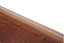 画像をギャラリービューアに読み込む, 極美品 LOEWE ロエベ 長財布 170周年 シグネチャー ラウンドジップ アナグラム エンボス加工 ブラウン レザー 中古 61816
