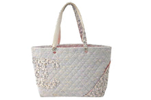 画像をギャラリービューアに読み込む, CHANEL シャネル トートバッグ ココマーク カンボンライン A25170 9番台 2005年 ツイード グレー シルバー金具 良品 中古 61819