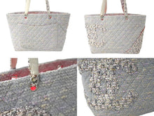 画像をギャラリービューアに読み込む, CHANEL シャネル トートバッグ ココマーク カンボンライン A25170 9番台 2005年 ツイード グレー シルバー金具 良品 中古 61819