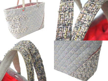 画像をギャラリービューアに読み込む, CHANEL シャネル トートバッグ ココマーク カンボンライン A25170 9番台 2005年 ツイード グレー シルバー金具 良品 中古 61819